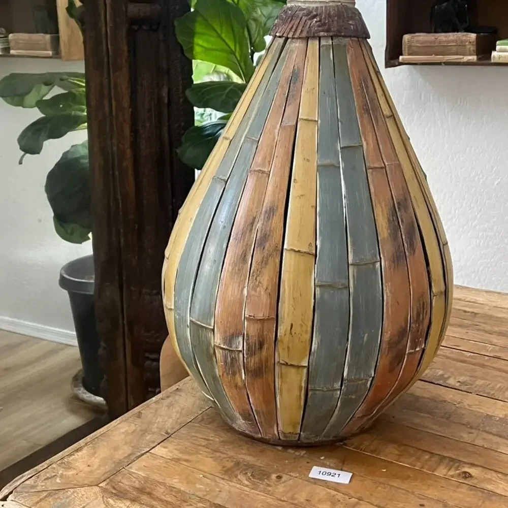 Retro Late 20th Century Large Bamboo Floor Vase 32